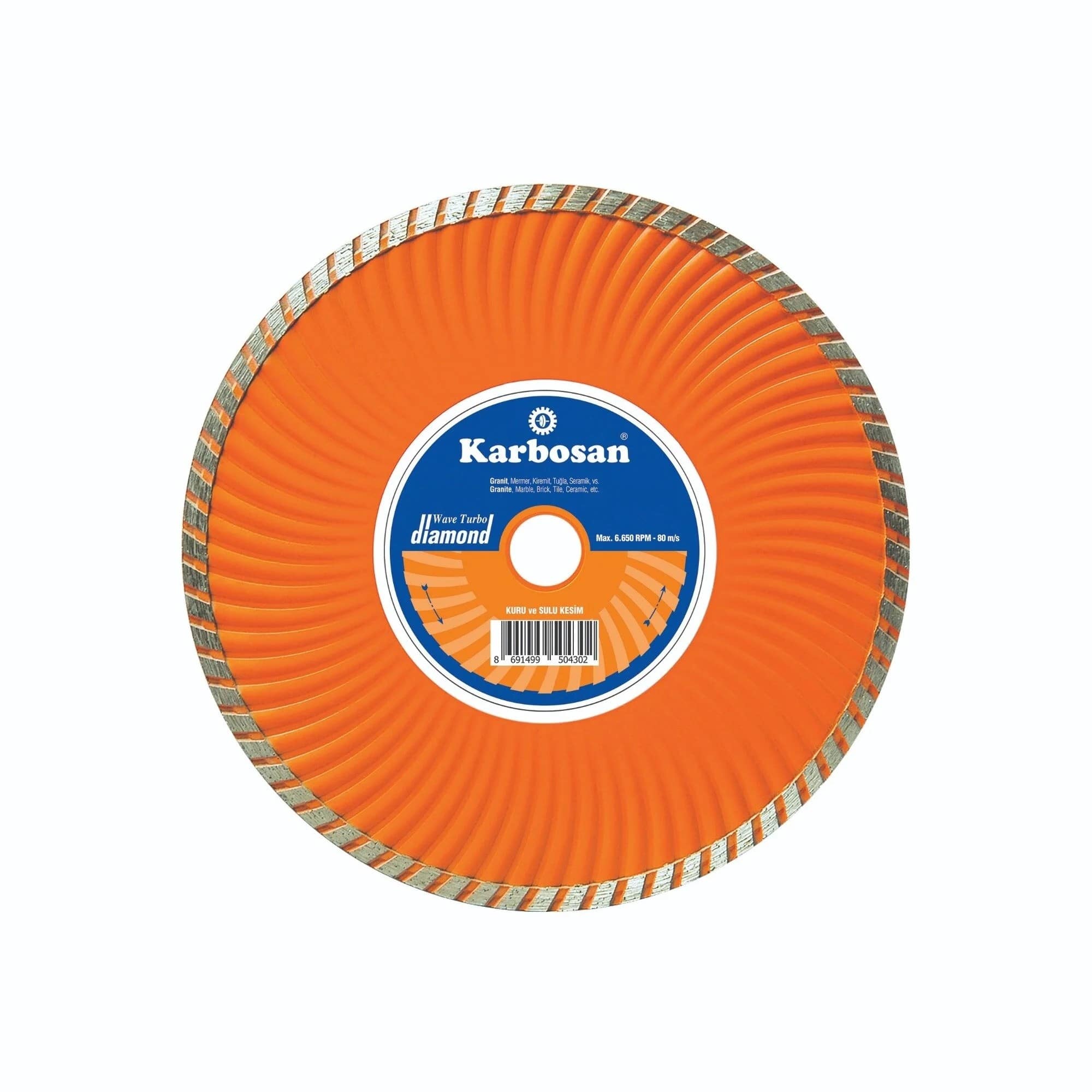 KARBOSAN 8400 KANALLI TURBO GRANİT KESİCİ 180'LİK ( TURUNCU )